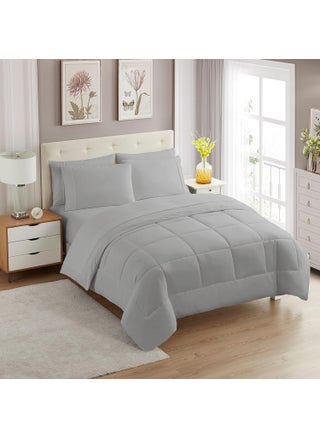 California King Comforter Set - Soft & Breathable 7-Piece Bedding Collection - 1 Comforter  1 Fitted Sheet  1 Flat  4 Pillowcases - Deep Pocket - Premium Quality - Ideal for All Seasons  Silver - pzsku/ZBA653E96D57E3E881A3BZ/45/1749668433/273f1295-236f-40bc-81f9-12d36c55371c