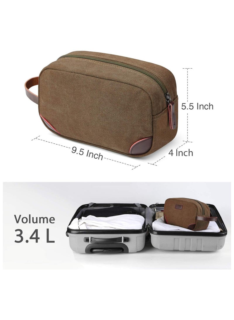 PRIMO PLUS Travel Toiletry Bag, Men's Travel Organizer Kit, Shaving Dopp Kit Bathroom Bag, Canvas Toiletry Organizer Bag, Canvas Cosmetic Organizer for Makeup, Shampoo, with Handle - Image 4