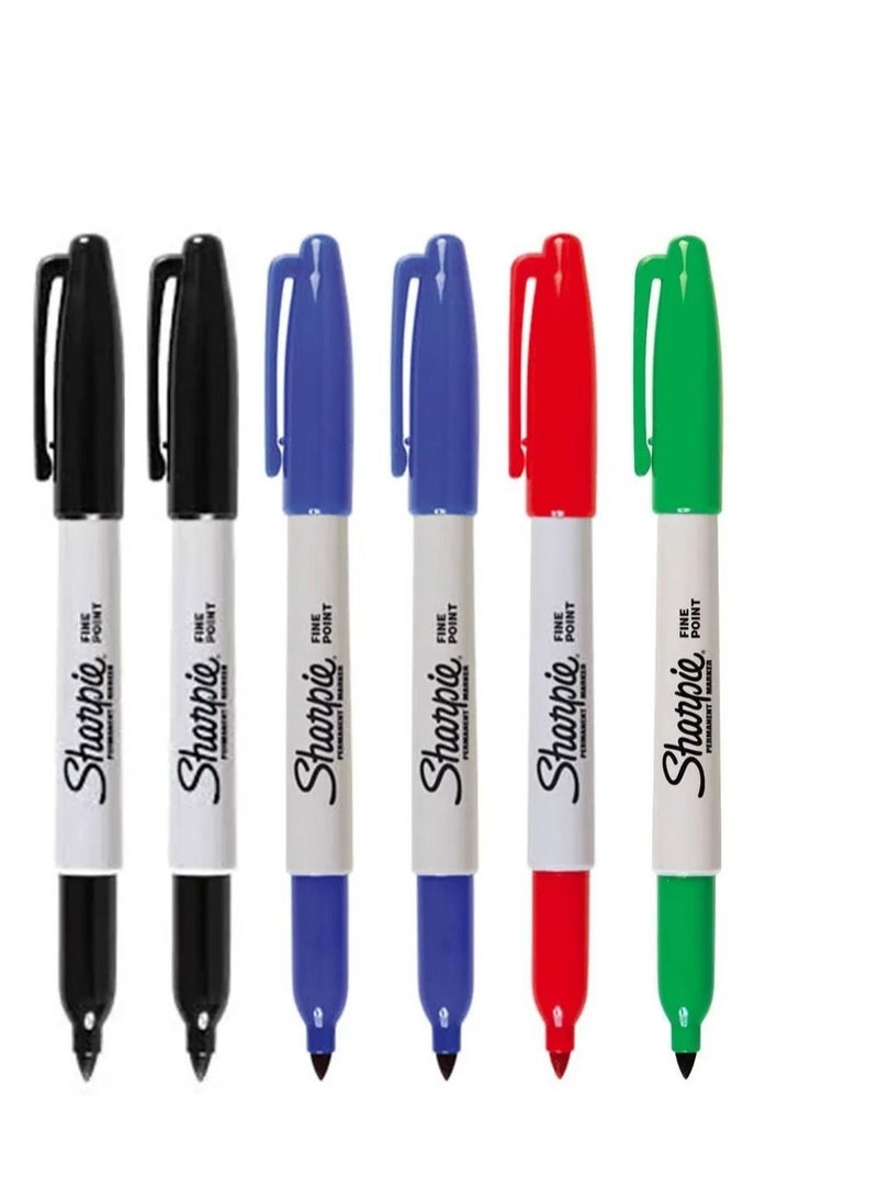 Sharpie 6-Piece Fine Tip Permanent Marker Multicolour