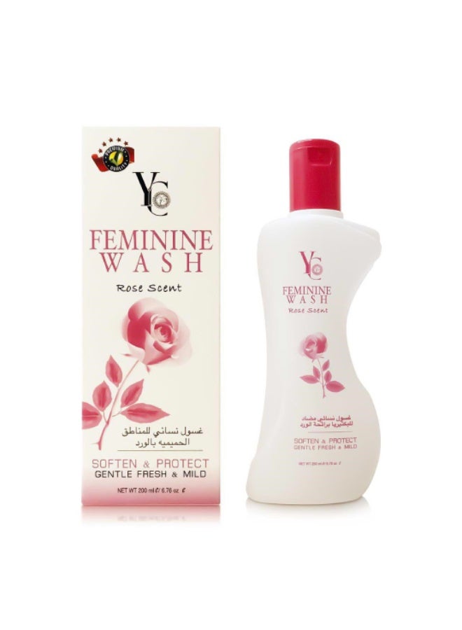 واي سي غسول نسائي برائحة الورد، ينعم ويحمي، لطيف ومنعش، 200 غرام