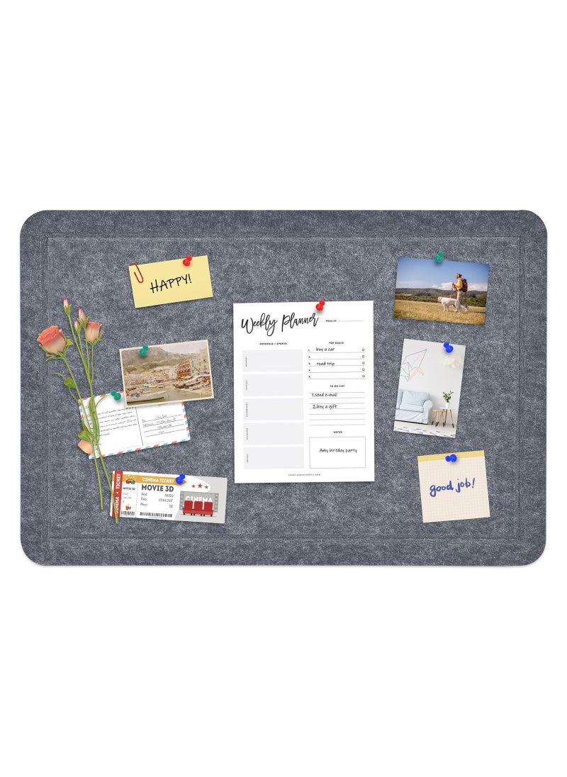 Generic 1pc Large Felt Bulletin Board,Bulletin Boards for School,Home,Kitchen & Office Walls,Dark Grey,35.4*47.2inch/90*120cm  - Image 2