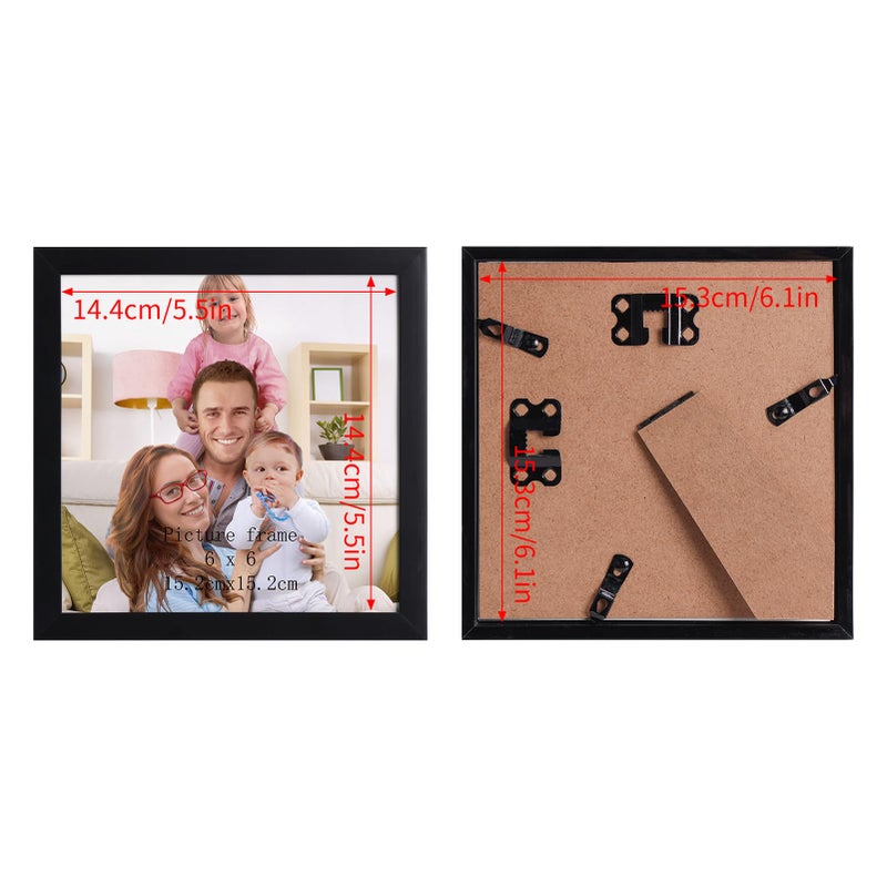جيفت جاردن GiftGarden 6x6 إطار الصورة الأسود 6 × 6 إطار صورة مربع رقيقة لمعرض معرض الجدار عرض لوح واحد - Image 2