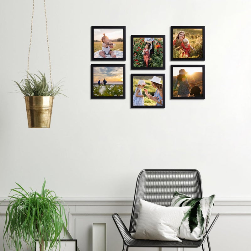 جيفت جاردن GiftGarden 6x6 إطار الصورة الأسود 6 × 6 إطار صورة مربع رقيقة لمعرض معرض الجدار عرض لوح واحد - Image 4