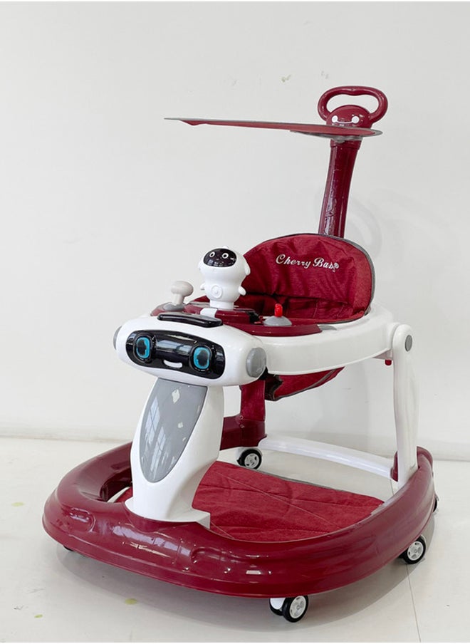 kiddoz Multifunctional Baby Walker - Burgundy 