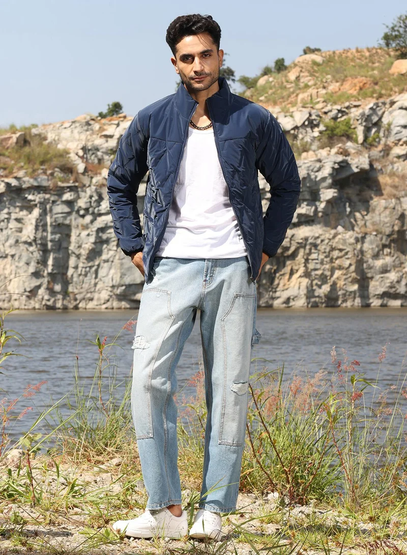 CAHOOT  Men's Navy Blue Parachute Puffer Jacket for Men | Best Price UAE