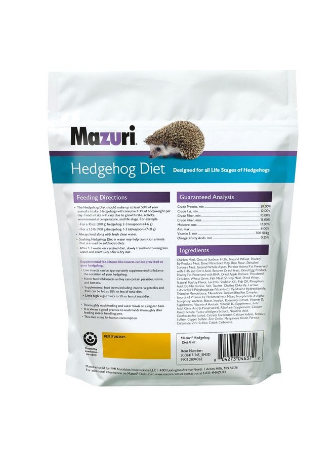 Mazuri | Nutritionally Complete Hedgehog Food | 8 Ounce (8 oz) Bag - Image 1