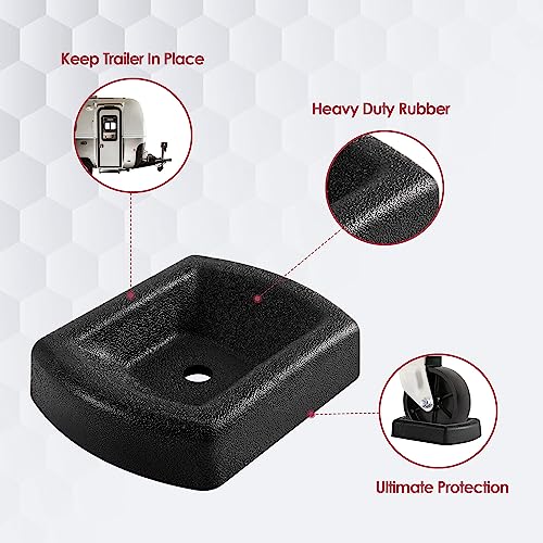 LEORAY Jack Wheel Chock, Reinforced Rubber Jack Caster Wheel Dock for Caravans and Trailers - Image 3