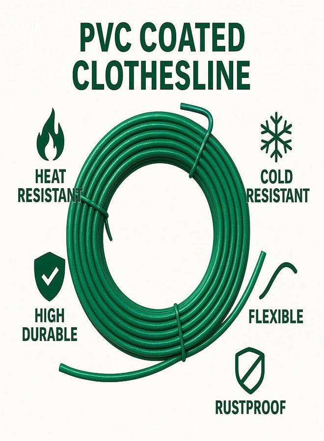 RK Trends PVC Coated GI Wire Clothesline, 20 Metres, Heavy Duty, Assorted Colours - Image 2