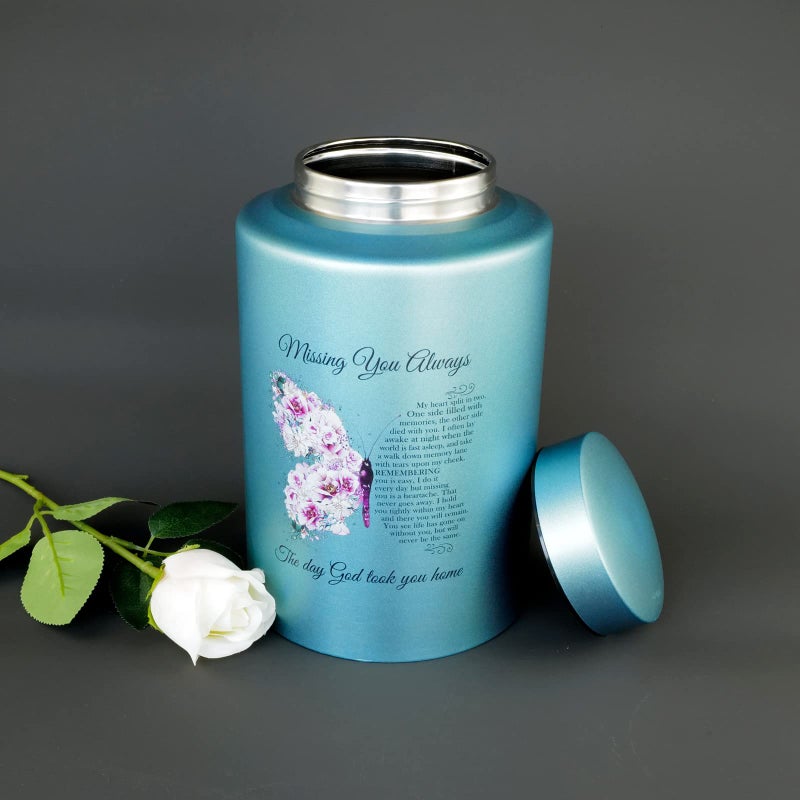 AODIYA Up To 220 Lbs Large Cremation Urns For Adult Male Female Ashes Decorative Urn For Human Ashes With Velvet Bag(Butterfly) - Image 3