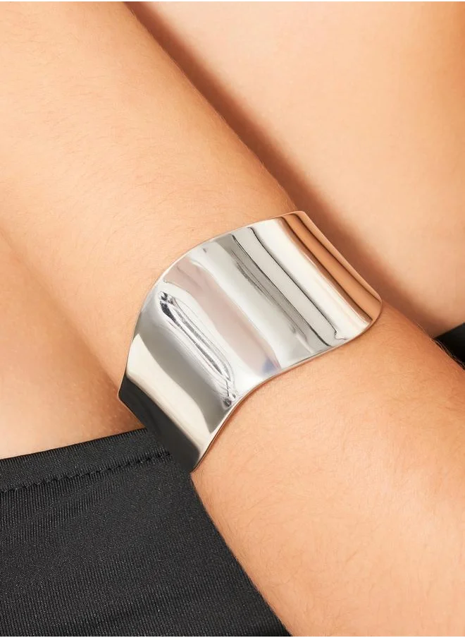 Styli Textured Wide Cuff Bangle