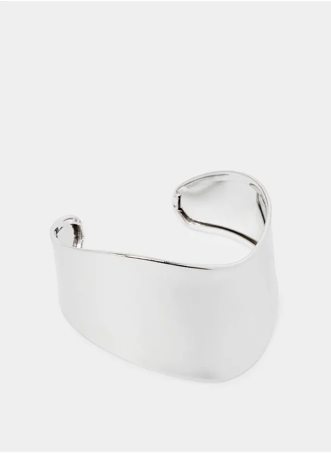 Styli Textured Wide Cuff Bangle