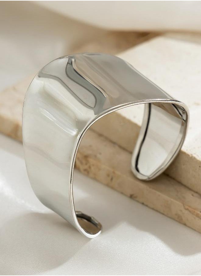 Styli Textured Wide Cuff Bangle  - Image 5