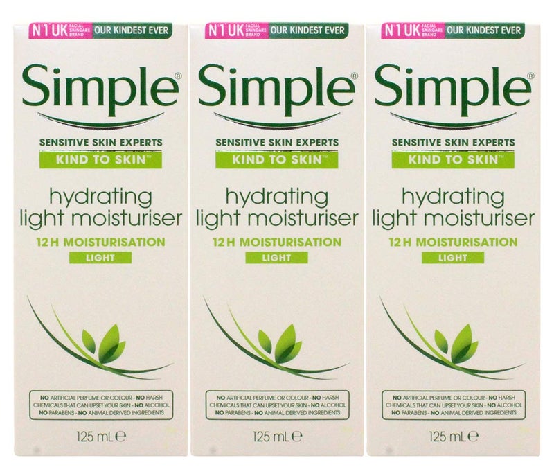 Simple Skin Hydrating Moisturizer, Facial Moisturizer for Sensitive Skin with 12 Hour Moisturization, 4.2 Ounce (Pack of 3)