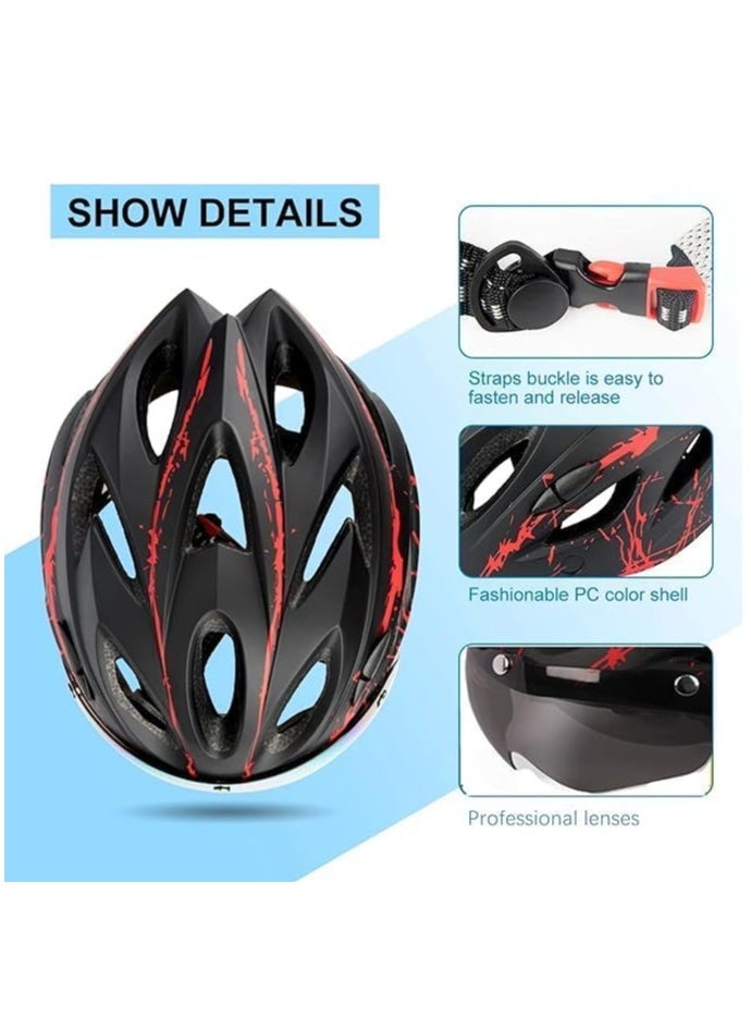 DUNISO Adult bicycle helmet with detachable magnetic goggles, road and mountain riding protective helmet, adjustable size,unisex，blue  - Image 5