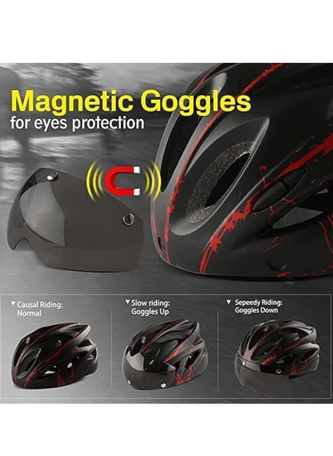 DUNISO Adult bicycle helmet with detachable magnetic goggles, road and mountain riding protective helmet, adjustable size,unisex，blue  - Image 4