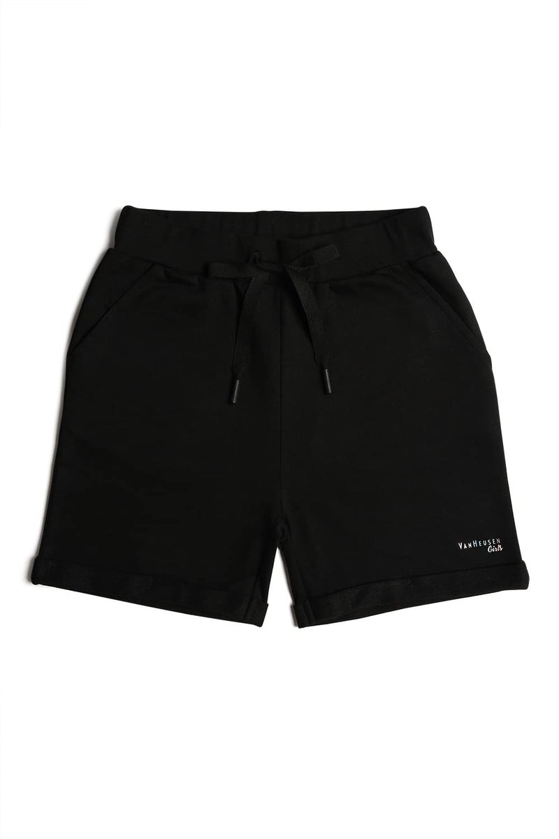 Van Heusen Girls Longline Shorts - 100% Power-Plus Cotton - Superior Drape, Functional Pocket, Longline_67502_Black_11-12 Years - Image 5