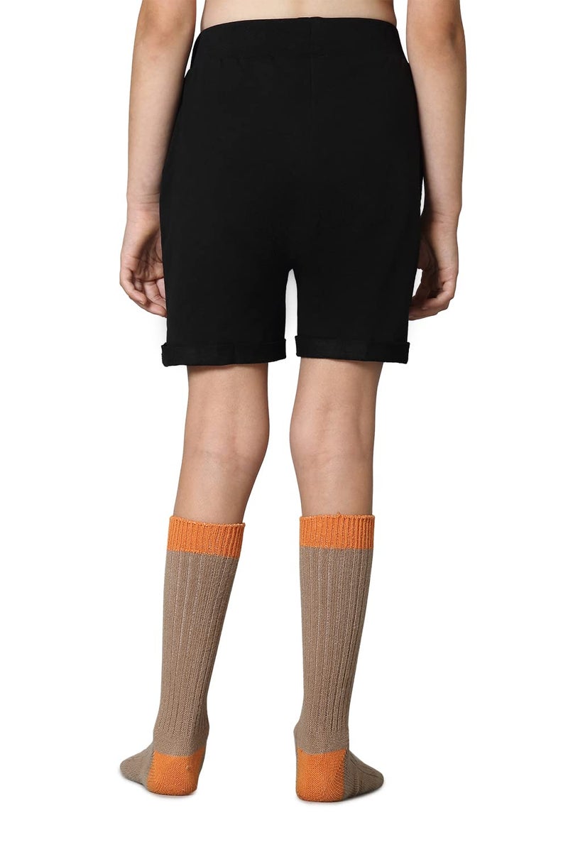 Van Heusen Girls Longline Shorts - 100% Power-Plus Cotton - Superior Drape, Functional Pocket, Longline_67502_Black_11-12 Years - Image 4