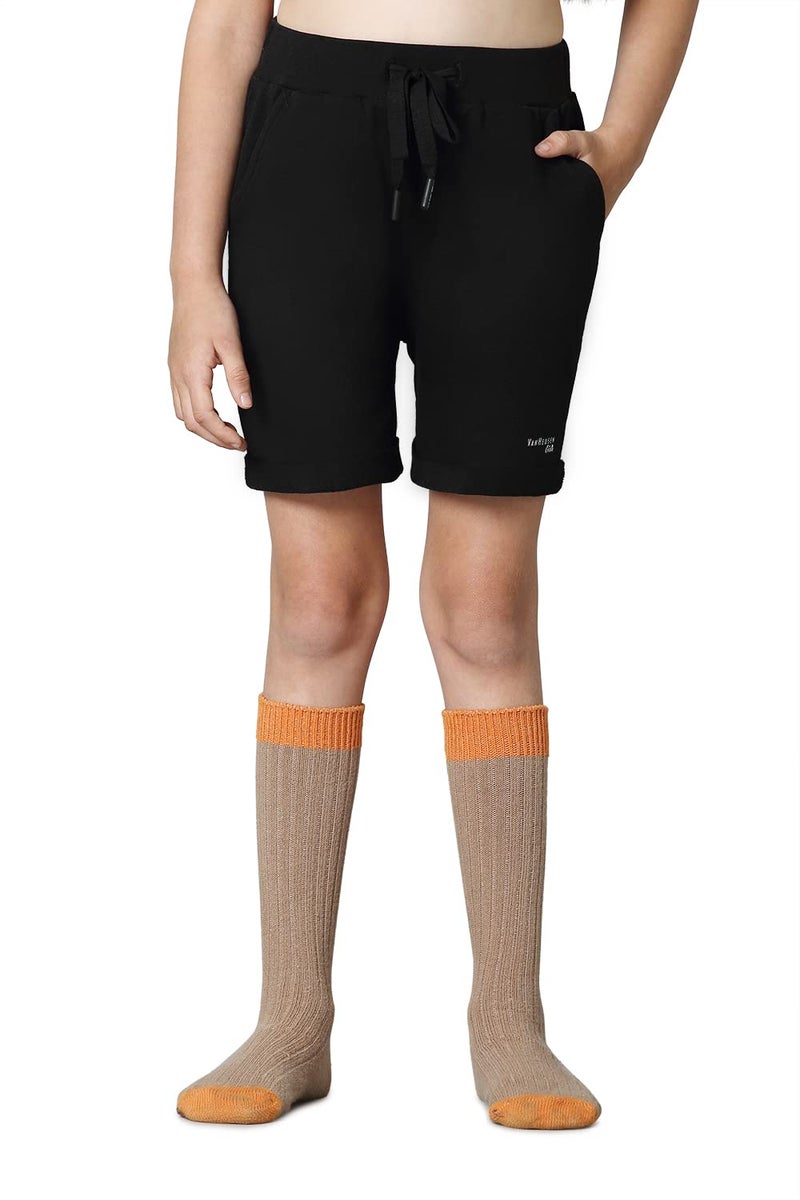 Van Heusen Girls Longline Shorts - 100% Power-Plus Cotton - Superior Drape, Functional Pocket, Longline_67502_Black_11-12 Years - Image 2