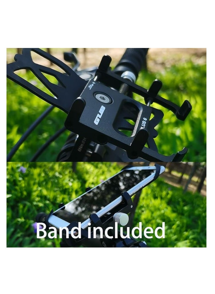 GUB - GUB Universal Bicycle & Motorcycle Cell Phone Mount, Full Display Phone Bike Holder with 360° Rotation Adjustable For Iphone X, Huawei P20, Samsung Note9 Note9+ (Black) - Image 1