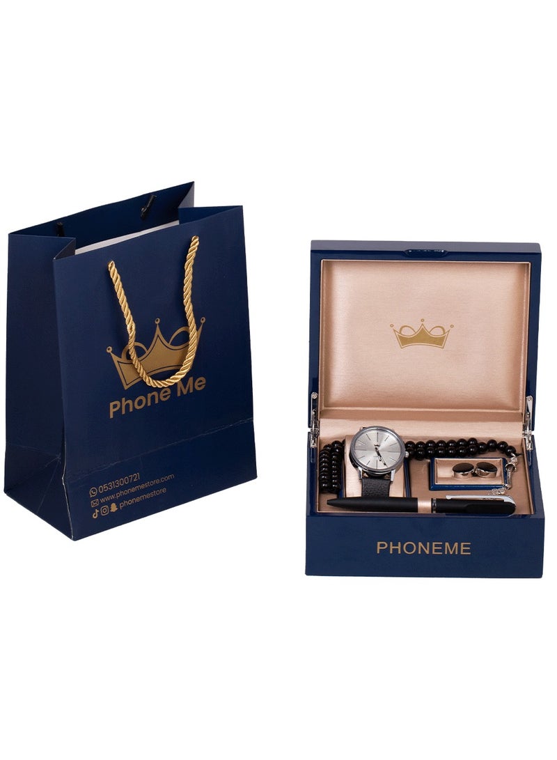 فونيم طقم فونيم اسود فضي بيمناء أبيض - Image 3