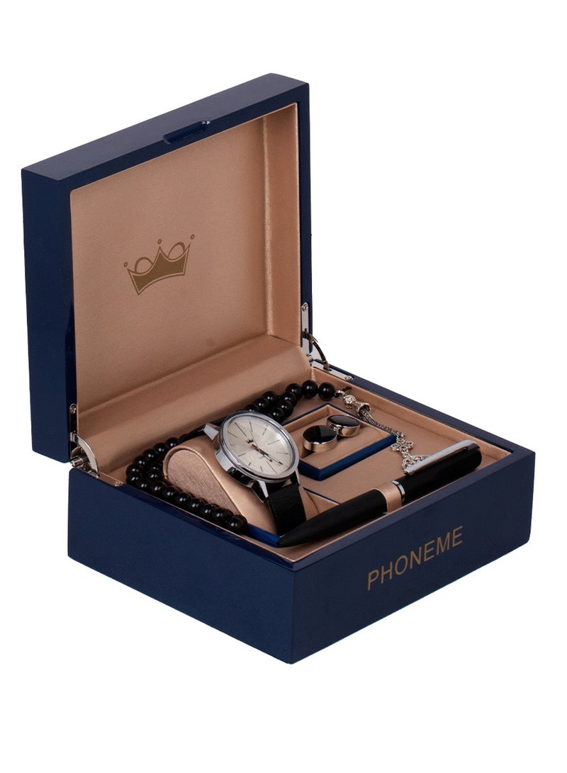 فونيم طقم فونيم اسود فضي بيمناء أبيض - Image 1