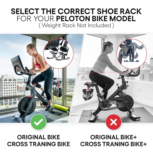 TrubliFit Metal Shoe Rack for Peloton Bike, Does NOT Fit Bike+, Holds 2 Pairs of Peloton Shoes, Space-Saving Shoe Hanger & Shoe Holder, Accessories for the Original Peloton Bike Rides (2-pack) - Image 2