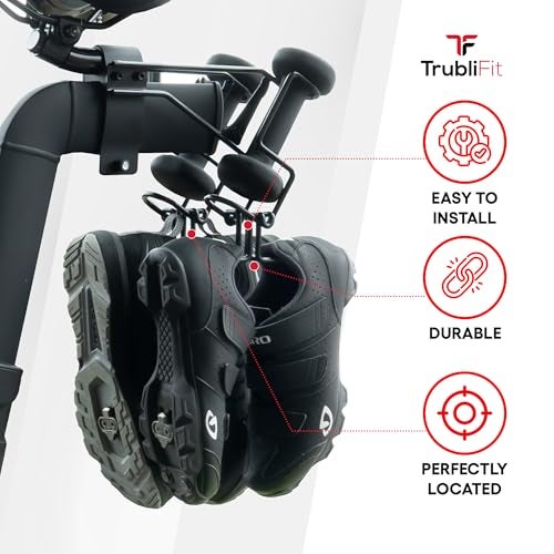TrubliFit Metal Shoe Rack for Peloton Bike, Does NOT Fit Bike+, Holds 2 Pairs of Peloton Shoes, Space-Saving Shoe Hanger & Shoe Holder, Accessories for the Original Peloton Bike Rides (2-pack) - Image 3