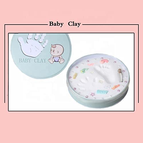 BABIES BLOOM Handprint And Footprint Kit, Baby Imprint Keepsake Kit, Round Shape Baby Footprint Kit, Newborn Baby Gift (White With Decor) - Image 3