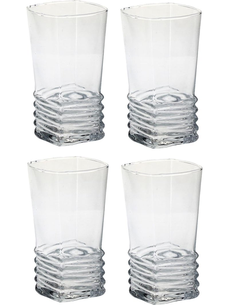 Somil Clear Elegance Timeless Glass Designs for Every Occasion 300 ml Capacity Pack of 4 Size 12 X 7 X 7 Cm - Image 1