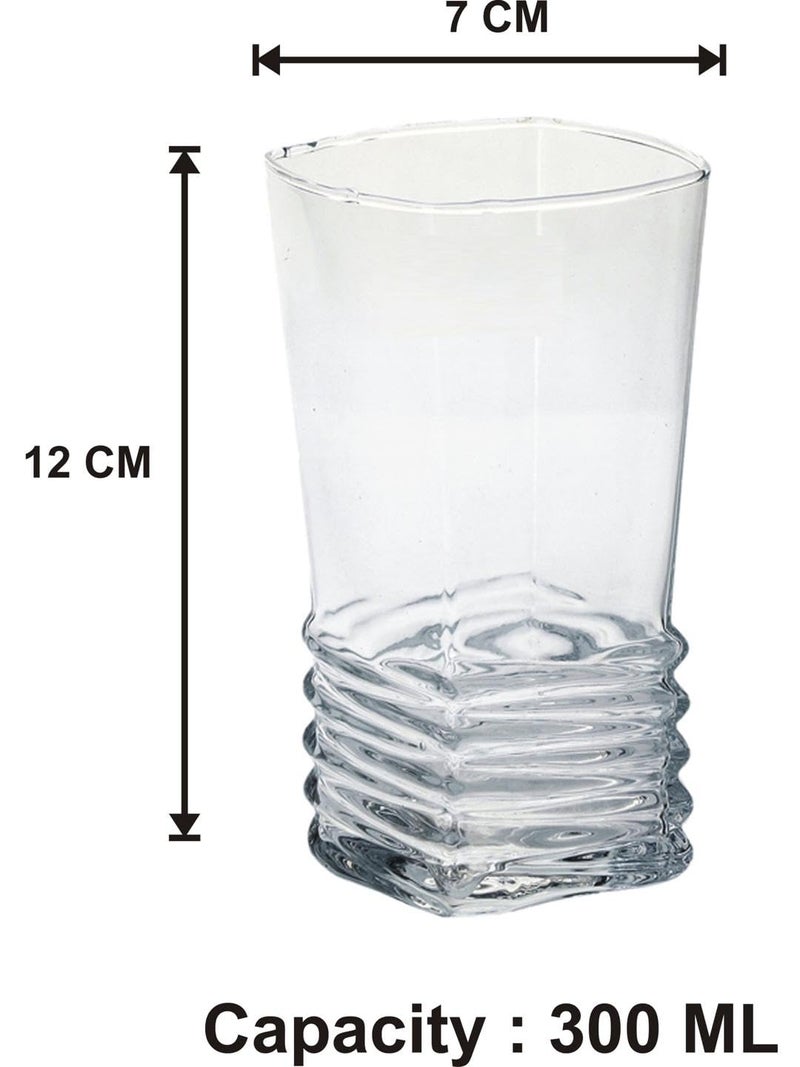 Somil Clear Elegance Timeless Glass Designs for Every Occasion 300 ml Capacity Pack of 4 Size 12 X 7 X 7 Cm - Image 3