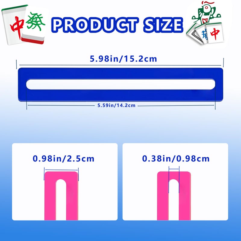 Viyohoh 4PCS Mahjong Line Finder, Beginner Mahjong Rules Reader, Perfect Mahjong Gift for Players, Mah Jong Card Guide, Mahjong Accessories (Pink) - Image 2