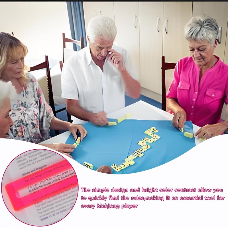 Viyohoh 4PCS Mahjong Line Finder, Beginner Mahjong Rules Reader, Perfect Mahjong Gift for Players, Mah Jong Card Guide, Mahjong Accessories (Pink) - Image 3