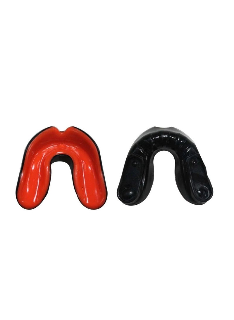 Generic Arts Adults Boxing & MMA Mouth Guard – Red & Black Dual-Layer Sports Gum Shield for Martial Arts, Kickboxing, Muay Thai & Contact Sports Protection 
