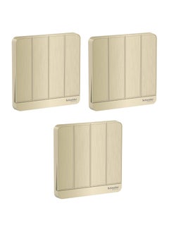 Schneider Electric E8334L1_WG AvatarOn Gold - 1-way plate switch 4 gang 16AX - Pack of 3