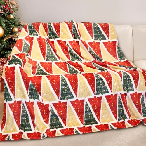 Gogreen Cozy Christmas Blanket 300 GSM Flannel Throw Size for Home Decoration Ultra Soft Christmas Trees Throw 50 x 60 - Image 1
