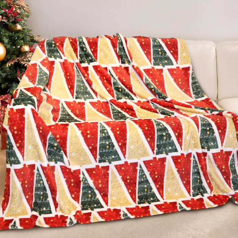Gogreen Cozy Christmas Blanket 300 GSM Flannel Throw Size for Home Decoration Ultra Soft Christmas Trees Throw 50 x 60 - Image 2