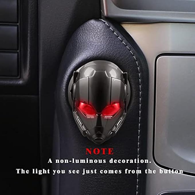 SYOSI Car Auto Engine Ignition Start Stop Button ReplacementStart Stop Trim Protector Key Ring Circle Cover 3D Ant Man Car Interior Accessory - Image 4