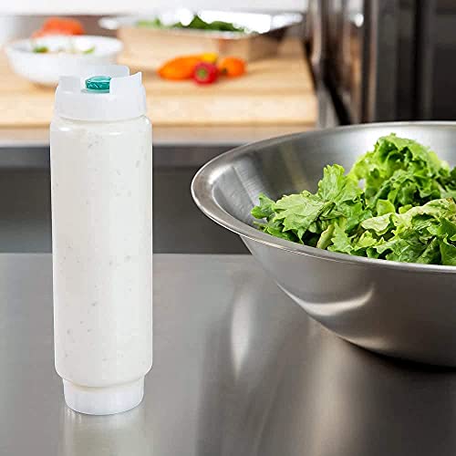 FIFO Innovations FIFO Squeeze Bottle Refillable 16 oz | 2 Green 2 Yellow 2 Blue Tip Small Valve Dispenser for Thin Condiments, Sauces, Batter and Dressing | Self Sealing No Drip No Hassle | Variety Pack ( 6 Pack ) - Image 5