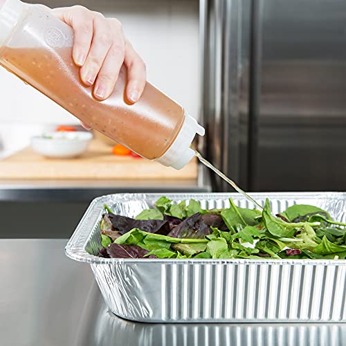 FIFO Innovations FIFO Squeeze Bottle Refillable 16 oz | 2 Green 2 Yellow 2 Blue Tip Small Valve Dispenser for Thin Condiments, Sauces, Batter and Dressing | Self Sealing No Drip No Hassle | Variety Pack ( 6 Pack ) - Image 4