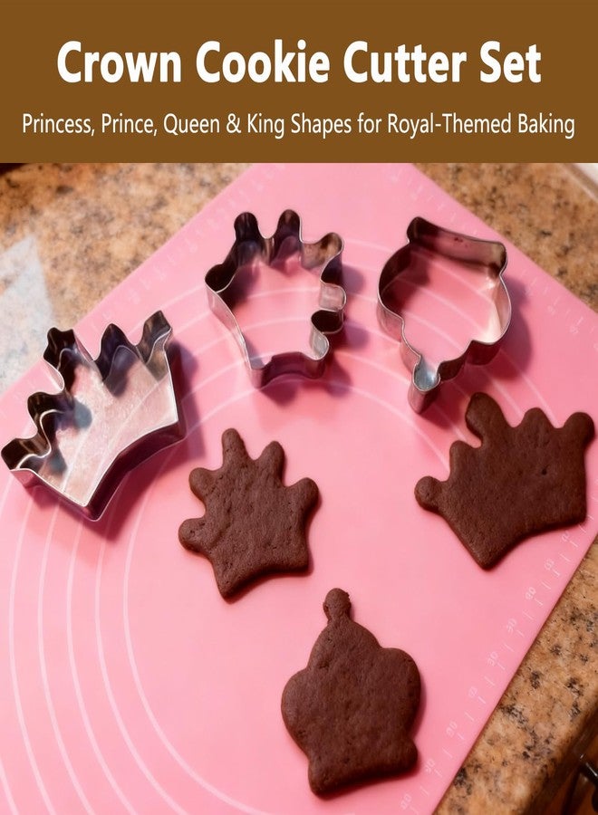 KGCGJVB 3Pcs Crown Cookie Cutter Set for Princess Cakes Stainless Steel Fondant Cutters and Molds for Baking Chocolate Molde for Cute Party Desserts and Crafts - Image 4