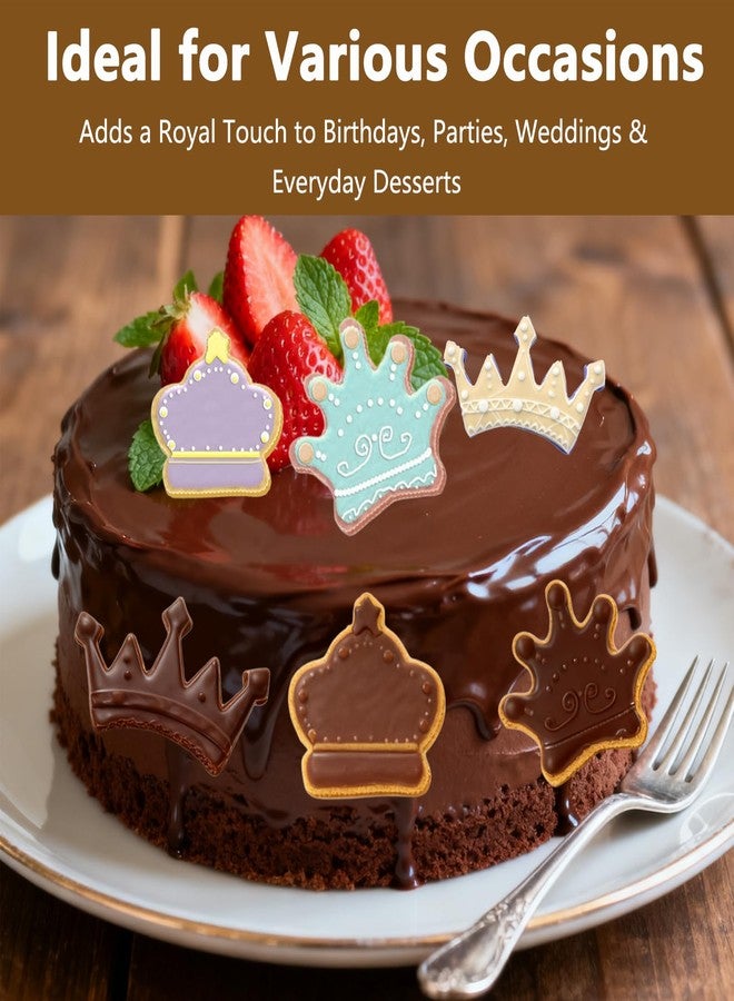 KGCGJVB 3Pcs Crown Cookie Cutter Set for Princess Cakes Stainless Steel Fondant Cutters and Molds for Baking Chocolate Molde for Cute Party Desserts and Crafts - Image 5