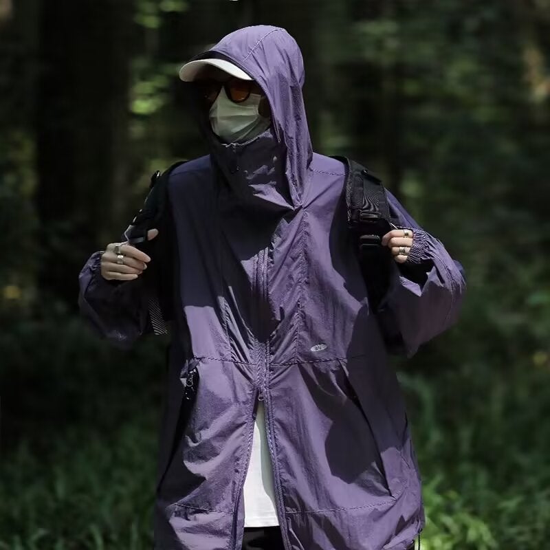 Summer Outdoor Lightweight Hooded Tooling Sun Protection Clothing Men'S And Women'S Fashion Design All-Match Personalized Loose Casual Top - Image 3