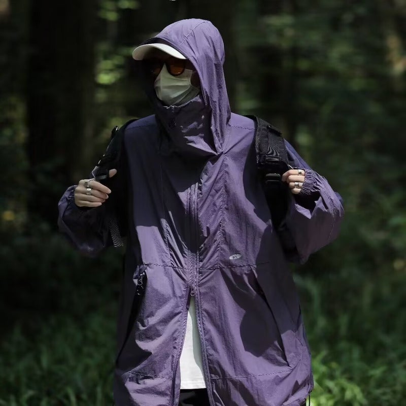 Summer Outdoor Lightweight Hooded Tooling Sun Protection Clothing Men'S And Women'S Fashion Design All-Match Personalized Loose Casual Top - Image 1
