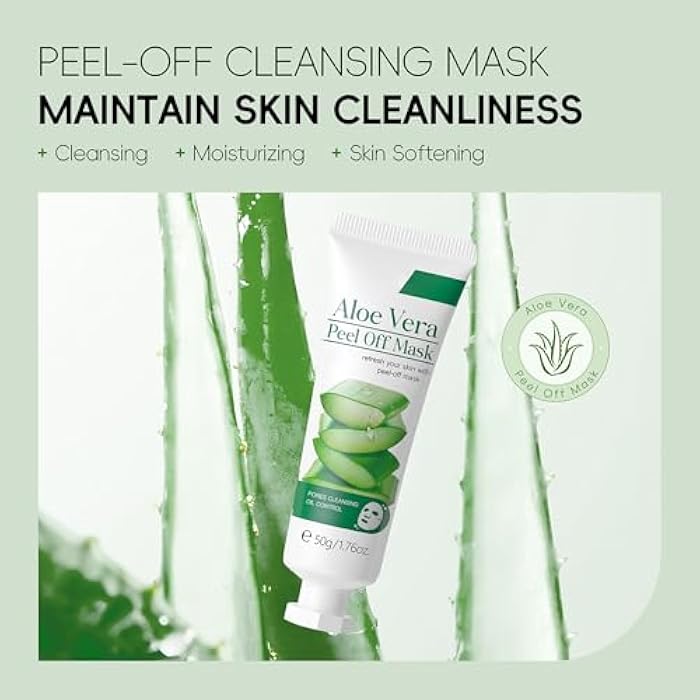 MIESCHER Aloe Vera Gel Peel Off Mask, Face Gel - Natural Hydrating Aloe Vera Peel-Off Mask Long-lasting Moisturizing & Locks in Moisture for Dry, Oily & Sensitive Skin, 1.76Oz - Image 4