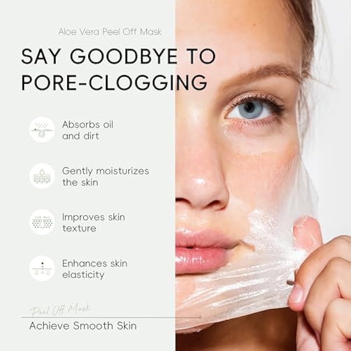 MIESCHER Aloe Vera Gel Peel Off Mask, Face Gel - Natural Hydrating Aloe Vera Peel-Off Mask Long-lasting Moisturizing & Locks in Moisture for Dry, Oily & Sensitive Skin, 1.76Oz - Image 5
