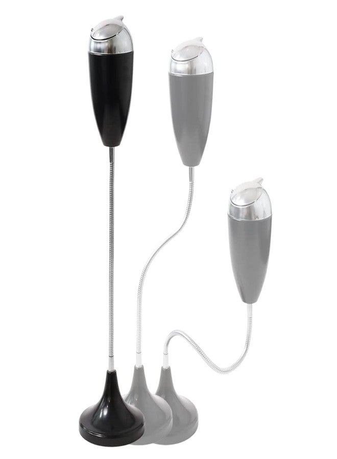 Japard Outdoor Ashtray with Lid - Adjustable Smoking Stand for Outside Patio with Shaft Funny Design Indoor Cigarette Ash Tray Butt Disposal Windproof Gift Men (Black- Flexible 29.5"H) - Image 1