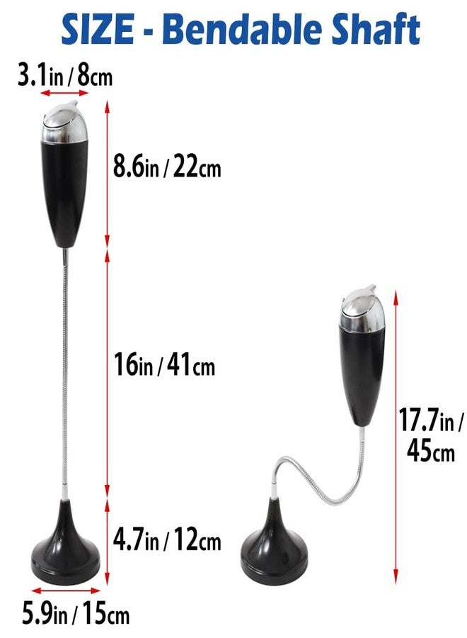 Japard Outdoor Ashtray with Lid - Adjustable Smoking Stand for Outside Patio with Shaft Funny Design Indoor Cigarette Ash Tray Butt Disposal Windproof Gift Men (Black- Flexible 29.5"H) - Image 4