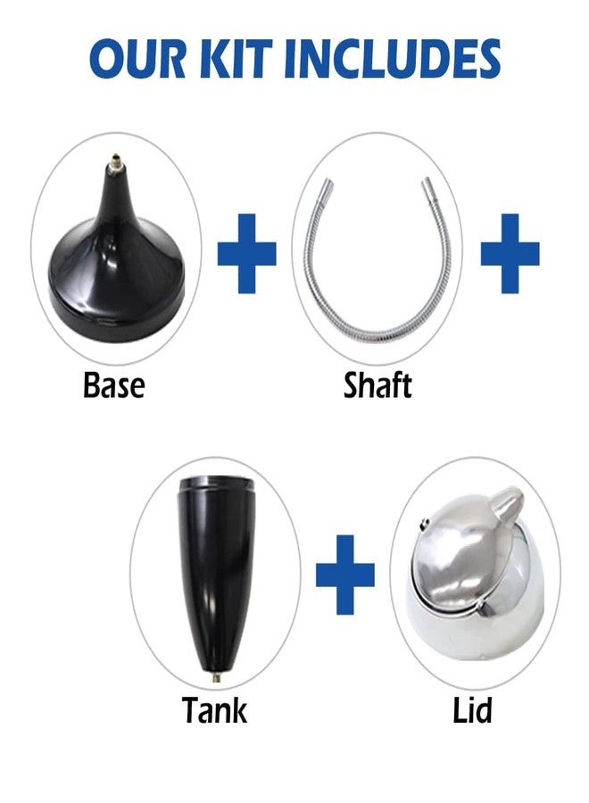 Japard Outdoor Ashtray with Lid - Adjustable Smoking Stand for Outside Patio with Shaft Funny Design Indoor Cigarette Ash Tray Butt Disposal Windproof Gift Men (Black- Flexible 29.5"H) - Image 5