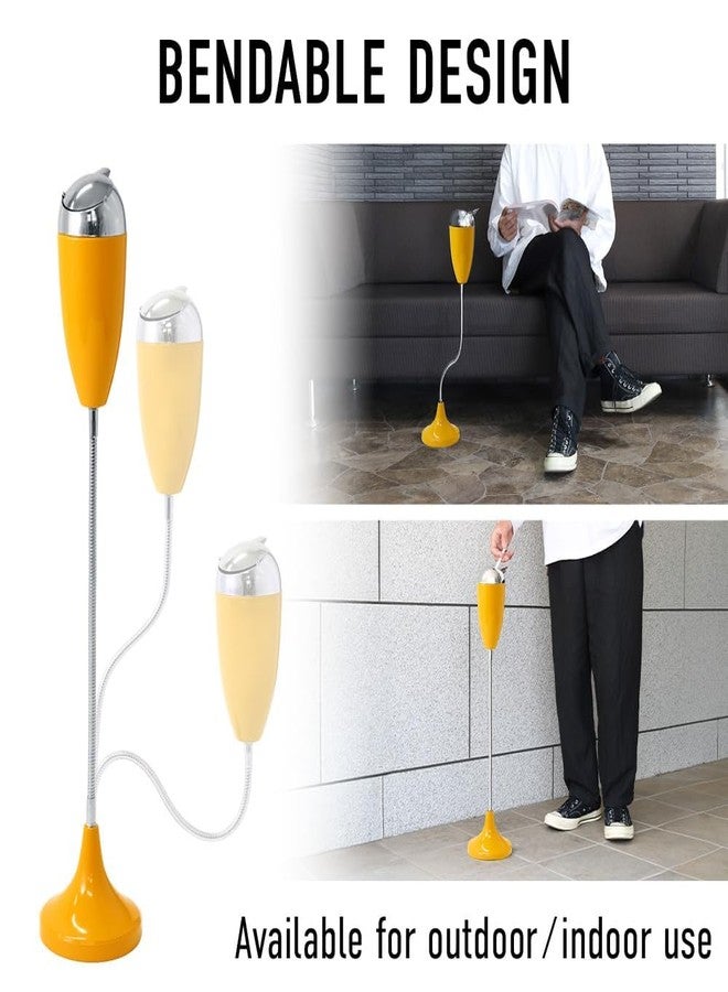 Japard Outdoor Ashtray with Lid - Adjustable Smoking Stand for Outside Patio with Shaft Funny Design Indoor Cigarette Ash Tray Butt Disposal Windproof Gift Men (Black- Flexible 29.5"H) - Image 2