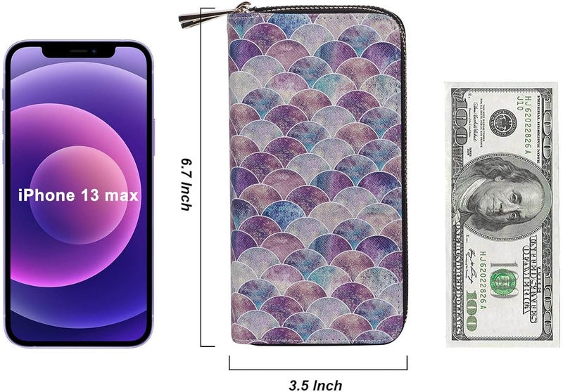 HAWEE Cellphone Wallet for Women Dual Zipper Long Purse with Removable Wristlet - Image 5